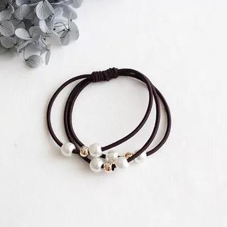 ⭐Bobastore⭐R123 IKAT RAMBUT MUTIARA PITA FASHION GAYA KOREA WANITA KARET KUNCIR HAIRCLIP HAIRPIN-7