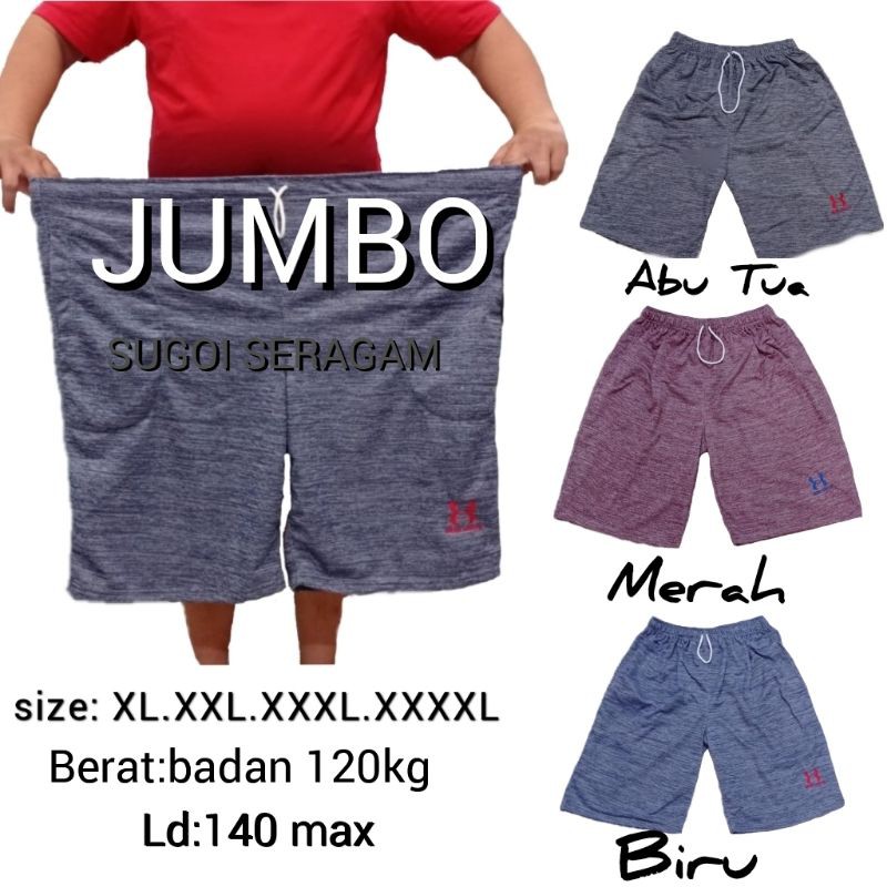 celana pendek jumbo pria/cewek size.L.XL.XXL.XXXL super jumbo