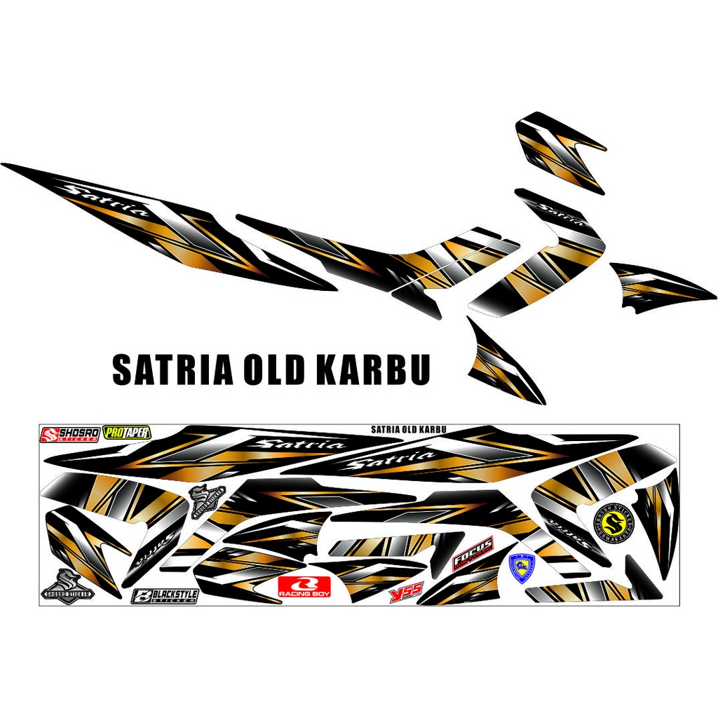 lis stiker STIKER STRIPING VARIASI LIS MOTOR SUZUKI SATRIA FU OLD BARONG VARIASI HITAM SILVER ABU FU