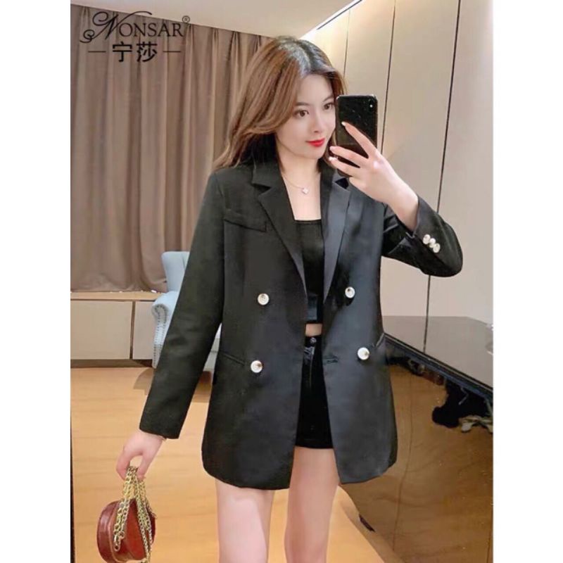 QUEEN SAKURA - Q3619B - MAINA BLAZER KOREAN IMPORT - BLAZER LENGAN PANJANG CASUAL KOREA WANITA IMPOR