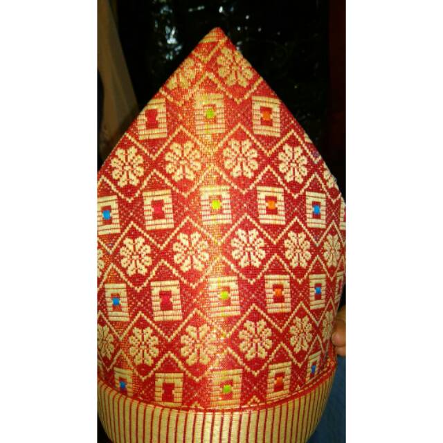 Topi Songket Adat Palembang/Sumatera/Melayu - Topi Tanjak (anak-anak)