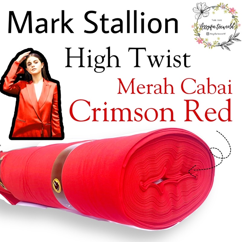 1/2 meter 0,5 meter kain merah cabai crimson red kain pengantin jas blazer pdip merah cabe merah pdi