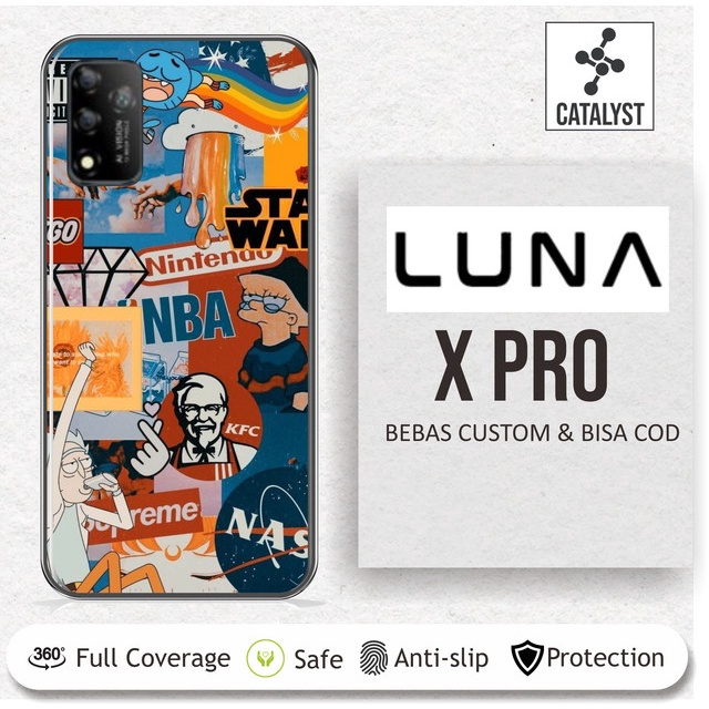 (Buy 1 Get 2) Garskin Skin LUNA X PRO AESTHETIC BRAND Bisa Custom - Sticker Case
