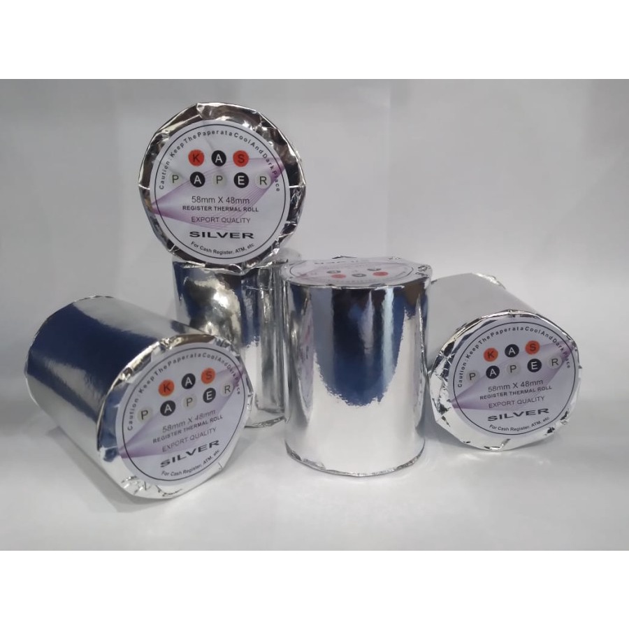 

Kertas thermal kas paper silver dan gold 58x48 kualitas terjamin bagus