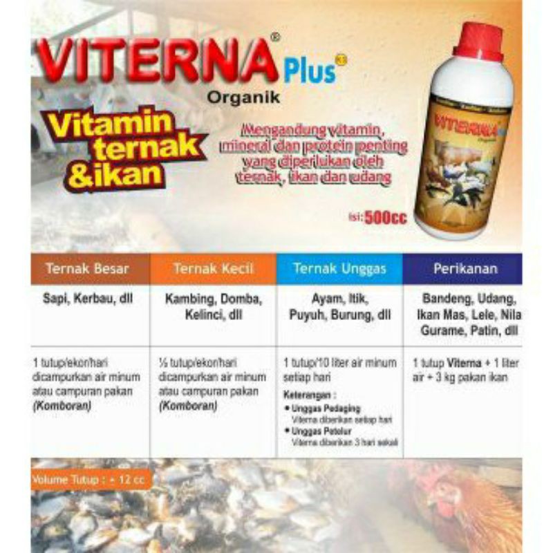 VETERNA (Vitamin Ternak Natural) 500 cc Vitamin Ternak & Ikan Asli Original Nasa