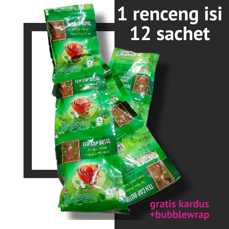 

teh cap botol hijau celup 1 renceng isi 12 sachet