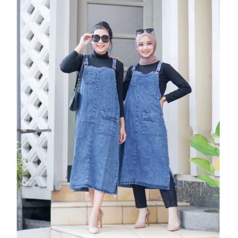 Baju Overall Wanita Fala Jeans Wash OOTD