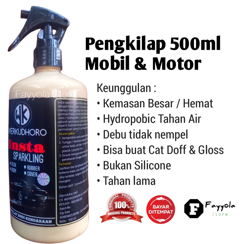 Insta Sparkling 500ml bonus Rubbing Compound / Pengkilap dan penghilang baret / Pengkilap Mobil