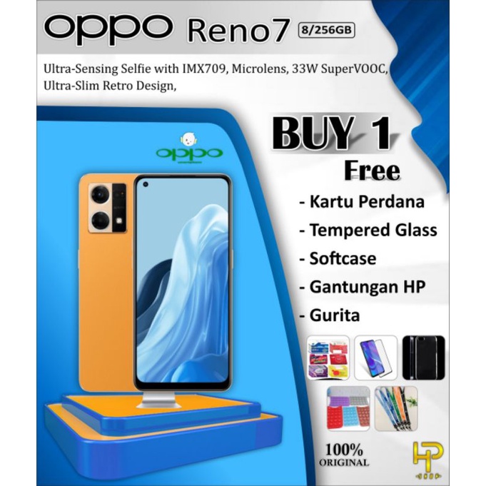 OPPO RENO 7 4G RAM 8GB/256GB | 33W FLASH CHARGER | NFC | GARANSI RESMI OPPO