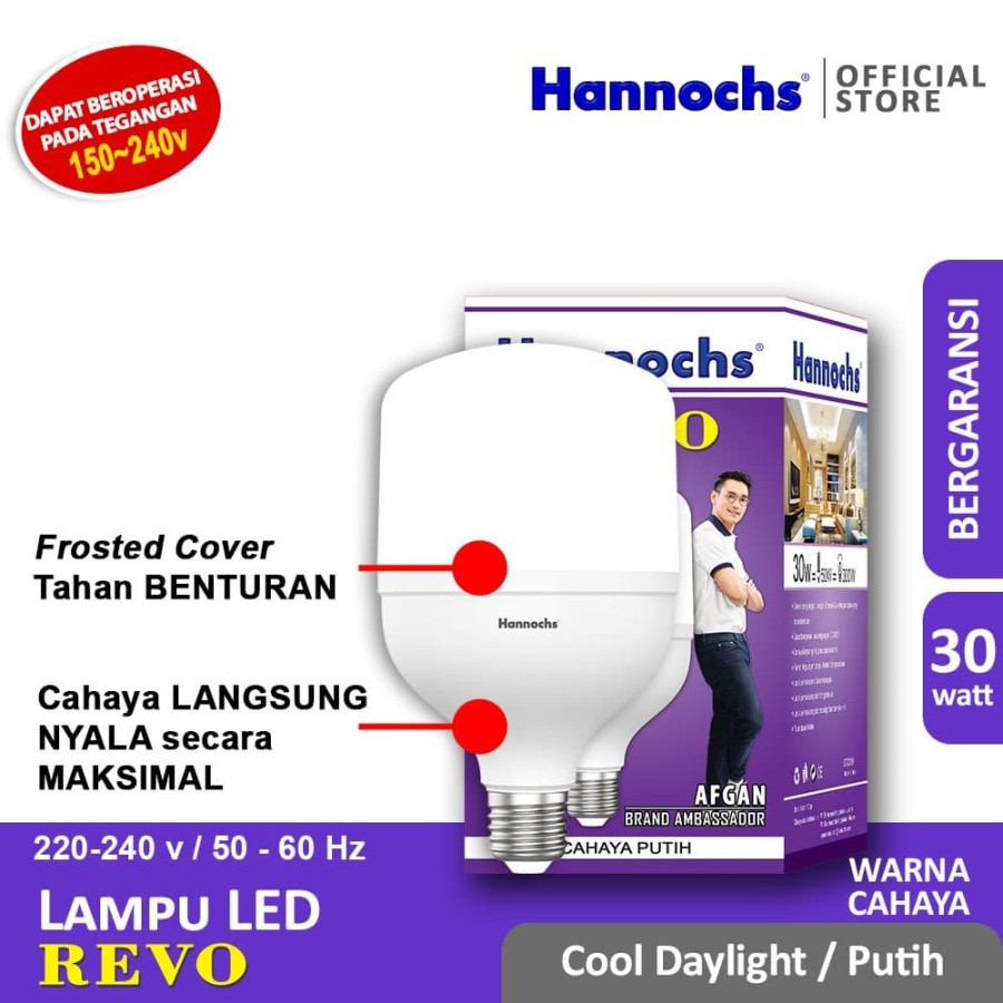 HANNOCHS Lampu LED REVO 30 WATT - Cahaya Putih - Garansi 1 Tahun