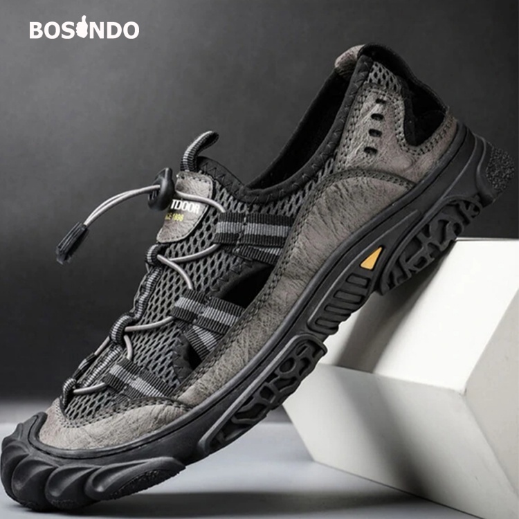 BOSINDO✔ B28 sendal gunung hiking pria kulit import/sepatu sneakers gunung hiking pria  impor