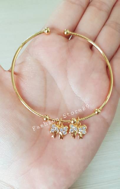 Gelang pita imut simple dan elegant xuping import perhiasan emas xuping dewasa