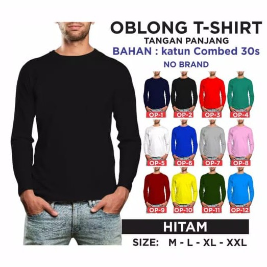 Kaospolos - Kaos polos pria lengan panjang cotton combed