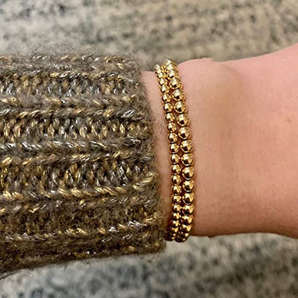 Hu Hu Hu Hu Hu Alat Bantu Pasang Kacamata♡ Gelang Rantai Manik-Manik Bola Bahan Tembaga Ukuran 4mm Untuk Dewasa