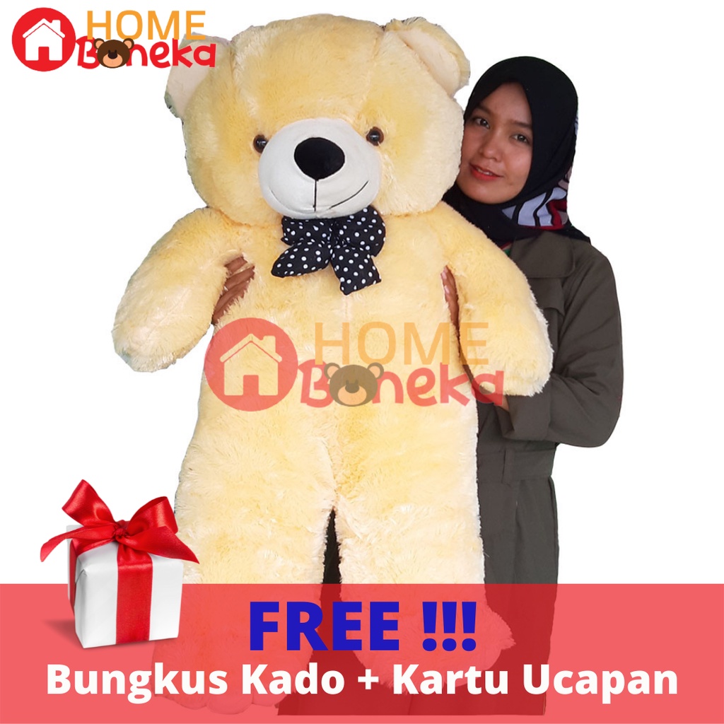 Jual Boneka Beruang Teddy Bear Jumbo Meter Gratis Bungkus Kado Dan