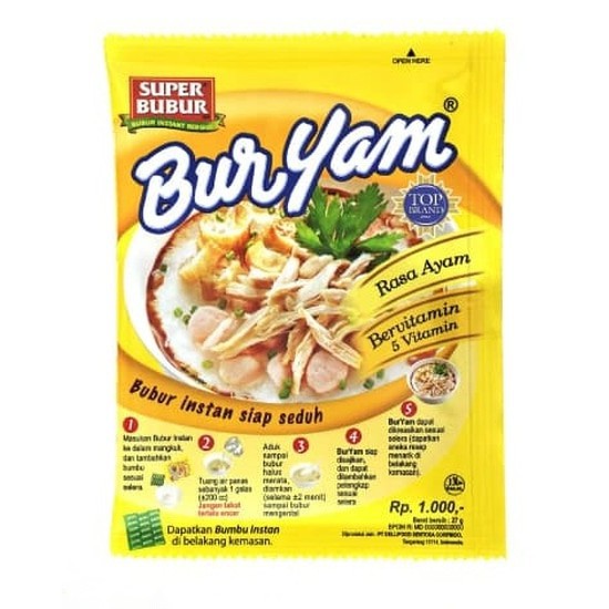 

Super Bubur BURYAM Rasa Ayam 1 sachet /22 gram / Bubur Instant / Instan