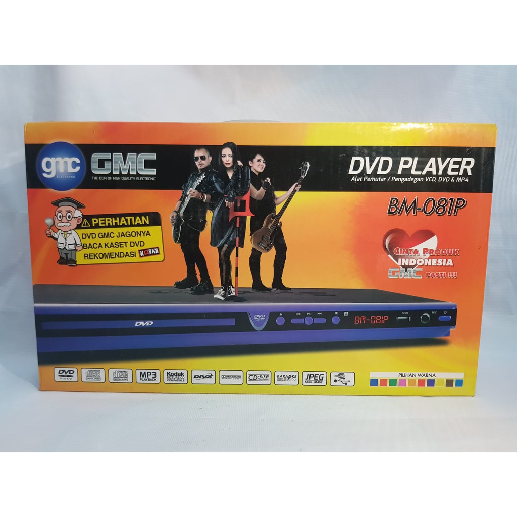 DVD PLAYER GMC BM-081P  DVD USB KARAOKE MP3 VCD DVD MP4