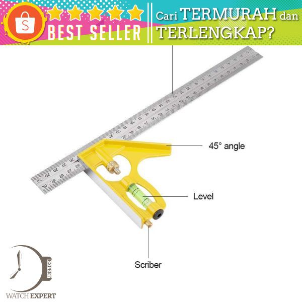 Combination Square Mistar Penggaris Siku Tukang Multifungsi - 150ZJ9