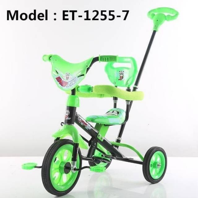 Sepeda Anak Tiga Roda Tricycle Exotic ET-1255-7 dengan dorongan dan pengaman