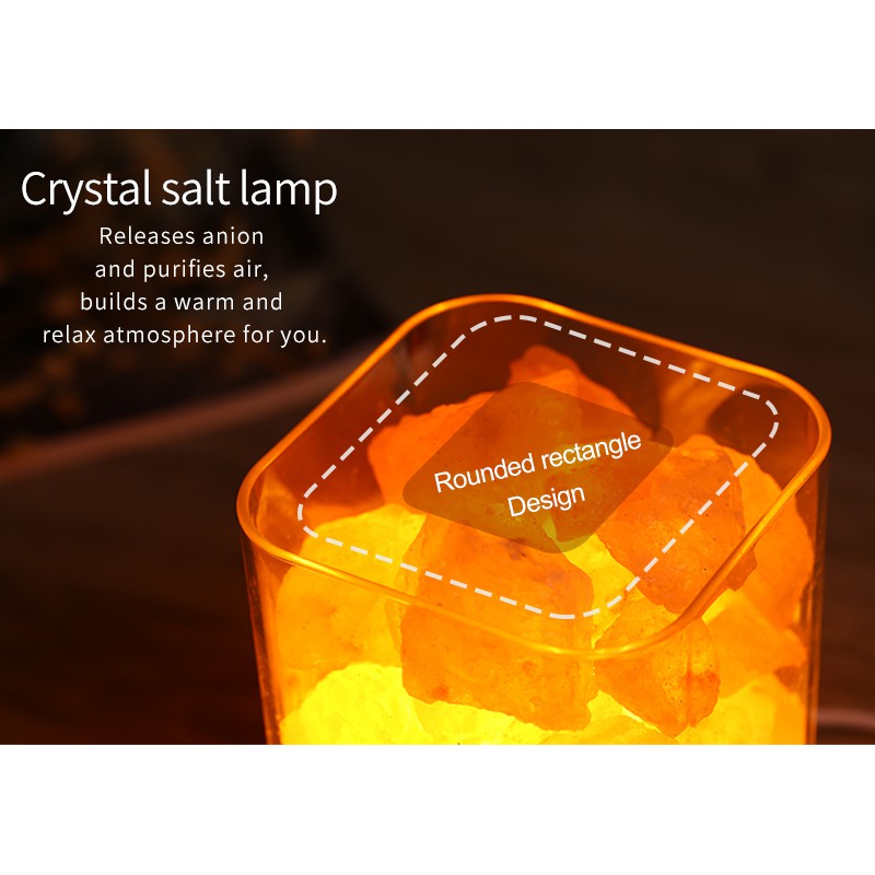 Lampu Tidur Unik LED Crystal Salt Lamp of Himalaya Lava Lamp - Hitam