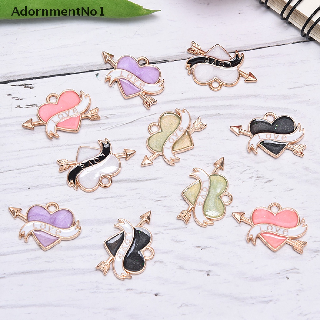 (AdornmentNo1) 10pcs / lot Liontin Bentuk Cupid / Hati Bahan Alloy Handmade Untuk Kerajinan Tangan