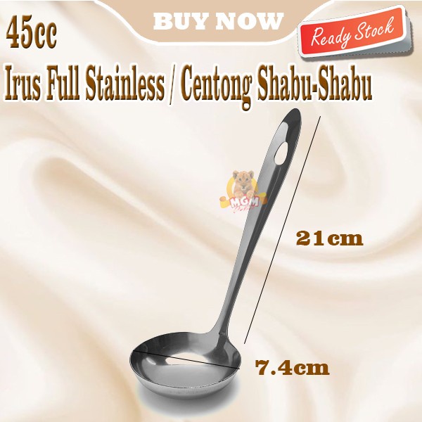 Irus FULL Stainless Steel ANTI KARAT 45cc sendok shabu2 centong kuah