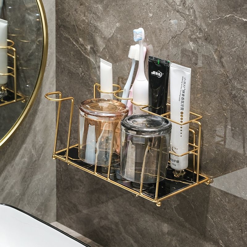 Rak Sikat Gigi Odol Marmer Gold / Tray Marble Gold  Serbaguna / Rak Toilet