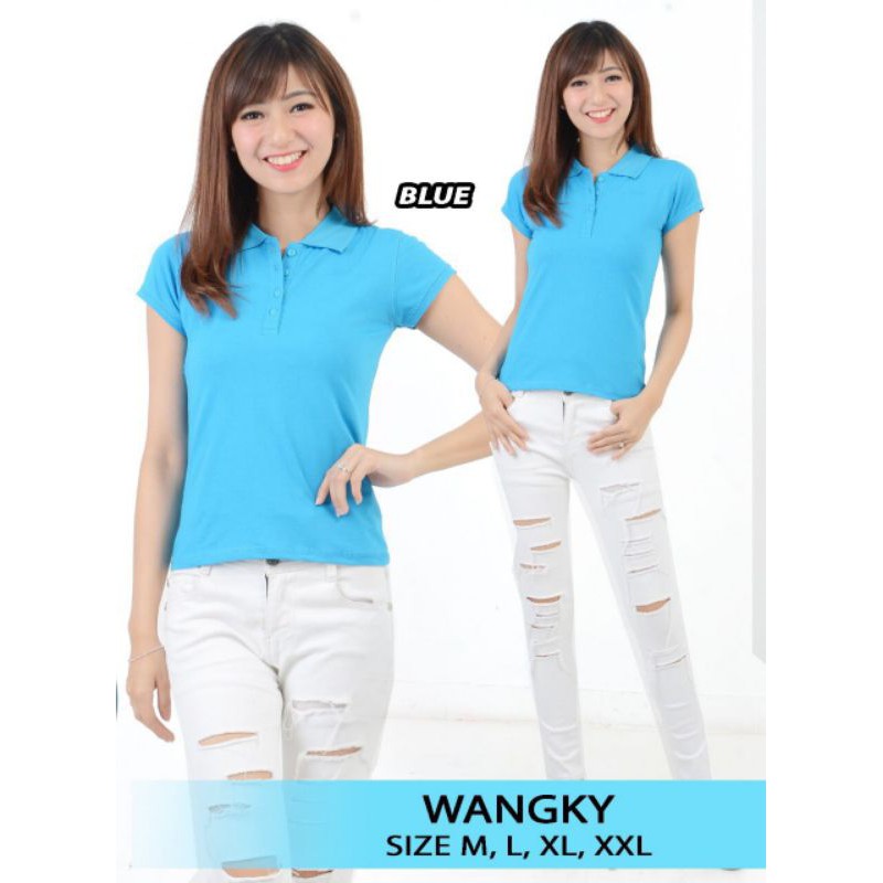 KAOS BERKERAH WANITA (T SHIRT KAOS KATUN)