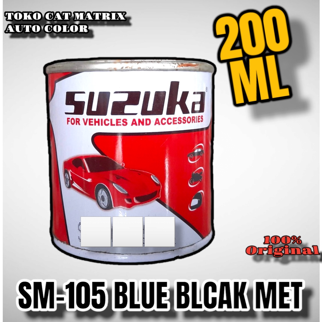 suzuka blue black met ( SM-105 ) Solid Standar Metallic untuk Mobil, Motor, Kayu, Besi, 200ml ,Cat Dico
