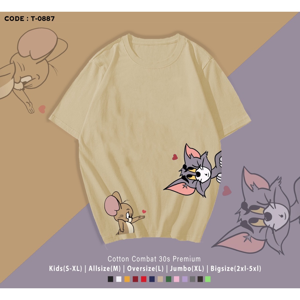 T-SHIRT / KAOS KUCING &amp; TIKUS BAHAN COMBED 30S / TERIMA CUSTOM TEE / KAOS MURAH / KADO UNIK