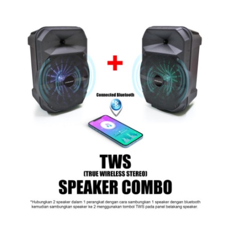 SPEAKER KARAOKE BLUETOOTH SIMBADDA CST 808N BONUS 2 MICS