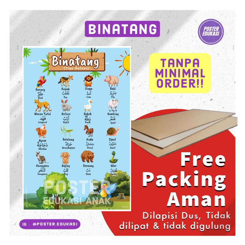 Poster Edukasi Anak "Binatang"