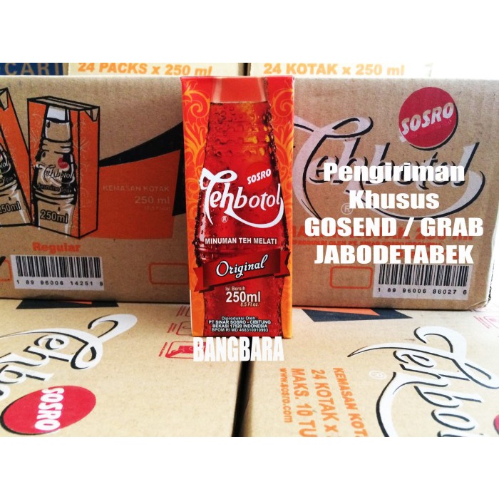 

(BISA COD) Teh Botol Kotak Sosro 250ml 1 dus