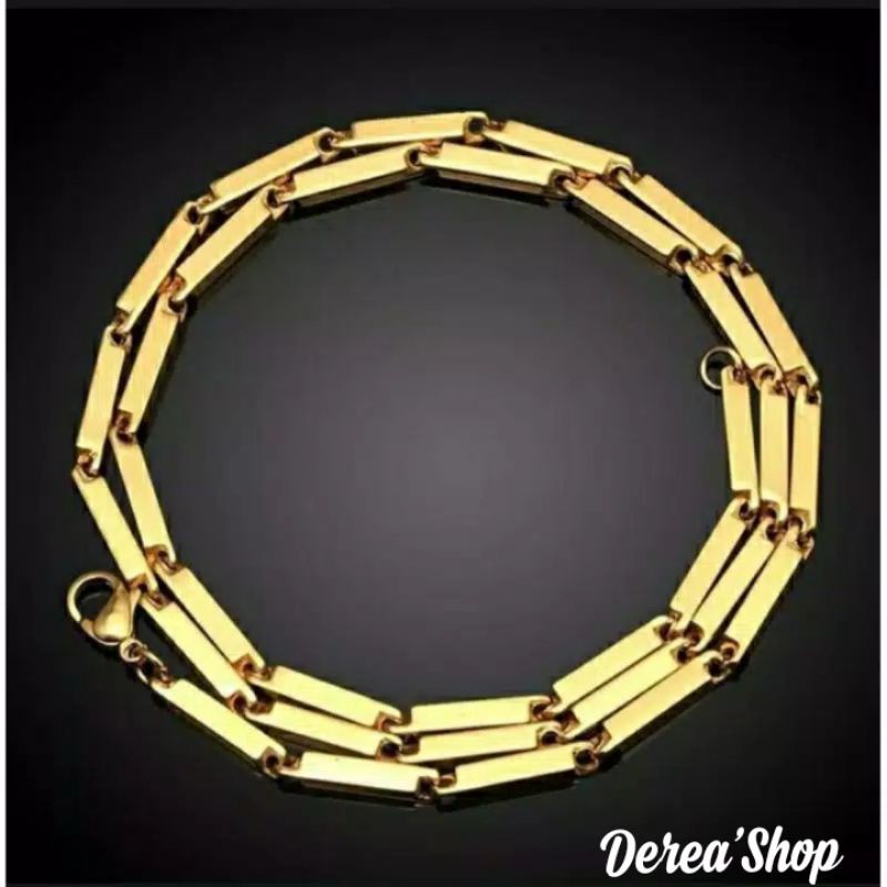 Kalung Emas Titanium Model Padi Wanita Pria