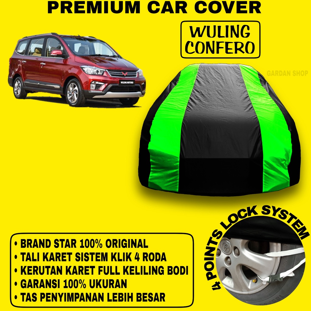 Body Cover WULING CONFERO Sarung Strip HIJAU Penutup Pelindung Bodi Mobil Wuling Confero PREMIUM