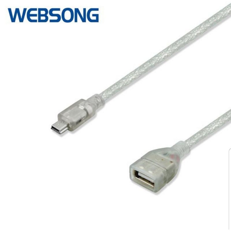 Kabel mini USB 5P Male to USB A Female OTG 20CM High Quality WEBSONG