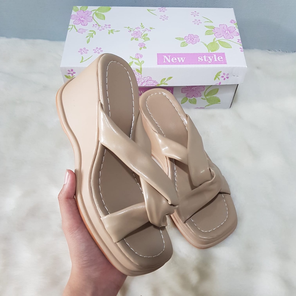 2231 Sandal Wedges Wanita Murah Sendal Import Kekinian Women Shoes Fashion