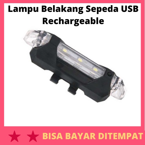 Lampu Belakang Sepeda USB Rechargeable Lamp / Lamp Lampu LED Penerang Penanda Rambu Belakang Sepeda 