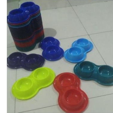 tempat makan minum chiro double cat dog warna warni murah anti semut