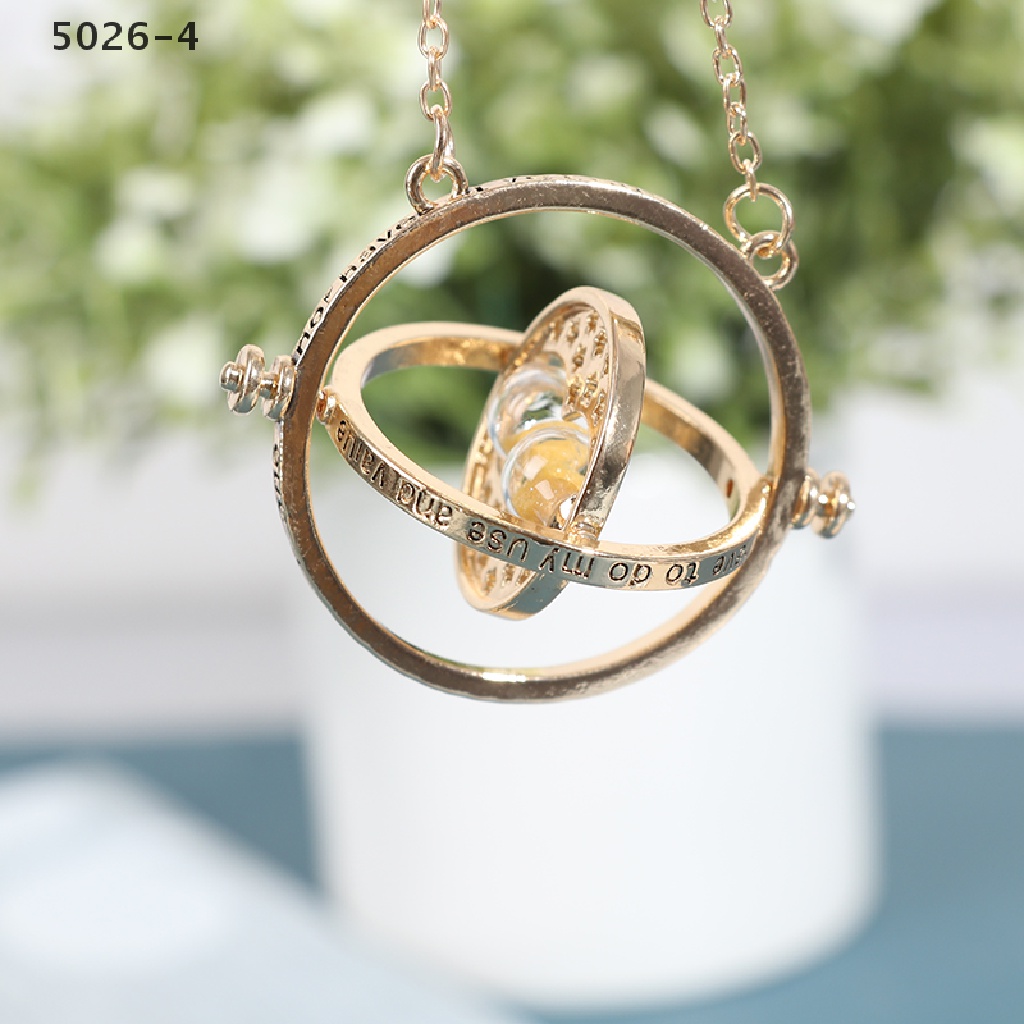 5026-4 Kalung Rantai Dengan Liontin Jam Pasir 3D Harry Potter Untuk Wanita