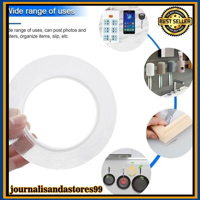 

Double Tape Transparant Adhesive Nano Magic 2mm x5m Tape Lakban