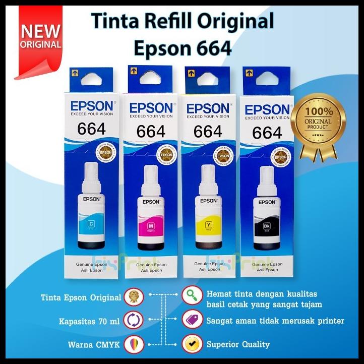 Tinta Epson Original 664 T6641 Black Tinta Refill Epson L120 L121