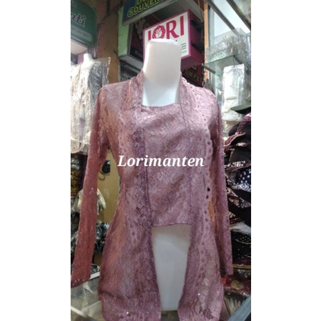 Kebaya Brokat Kutu Baru Pink Dusty L