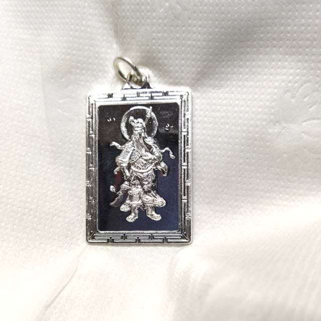 Liontin Perak Silver 925 Dewa Kuan Kong Kwan Gong huruf Fuk