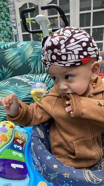 Blangkon Anak Jogja Jebeh Motif Batik Putih