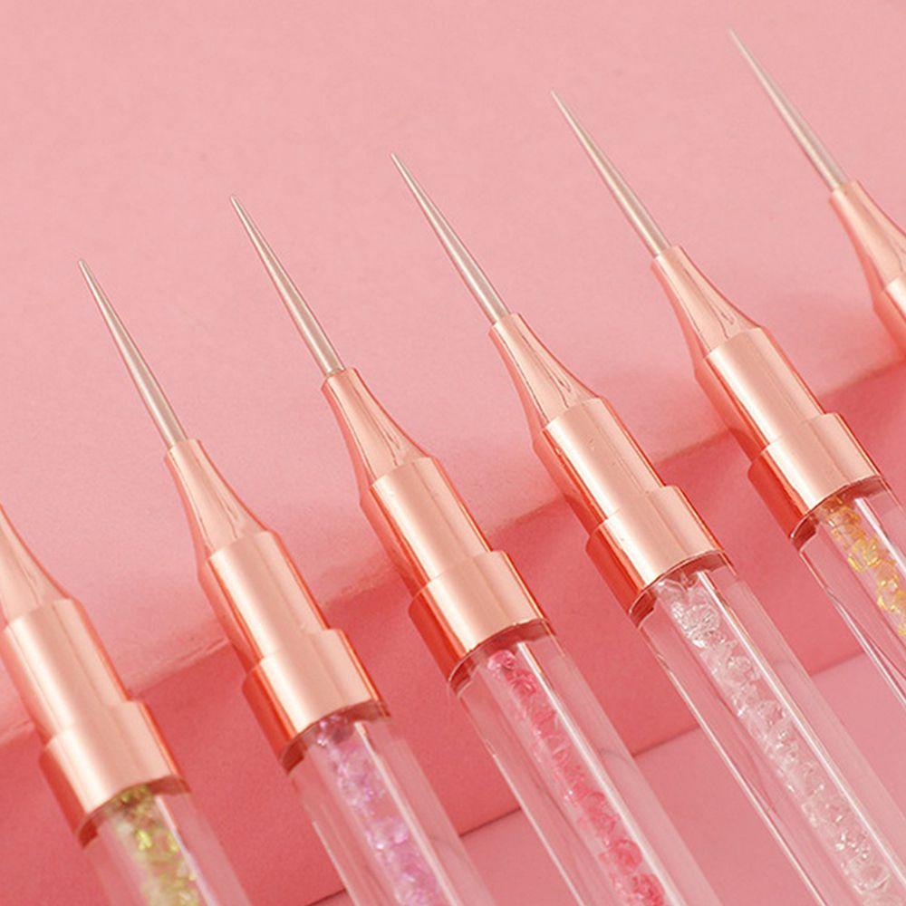 Mxbeauty Berlian Imitasi Kuku Bor Pena Profesional DIY Kuku Lukisan Pena Kait Bunga Kepala Ganda Kristal Manicure Alat