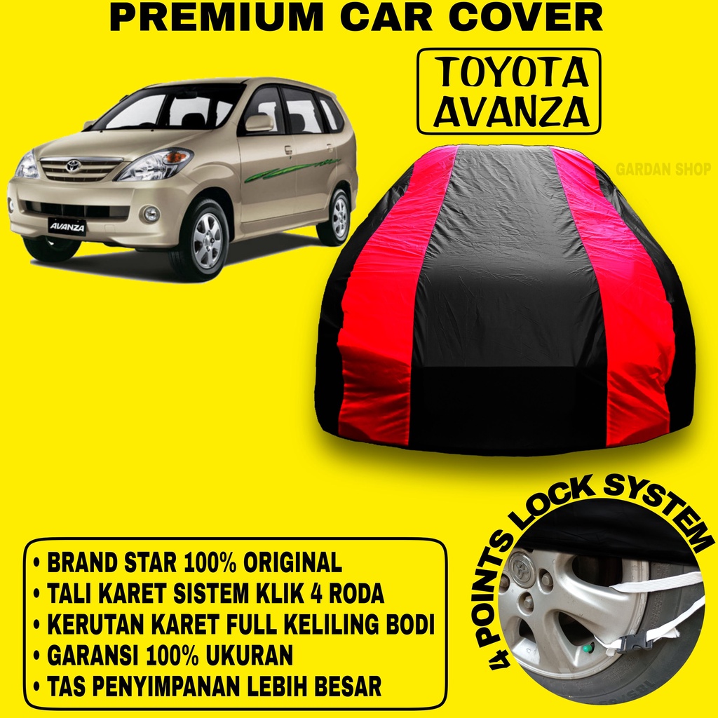 Body Cover TOYOTA AVANZA Sarung Strip MERAH Penutup Pelindung Bodi Mobil Toyota Avanza PREMIUM