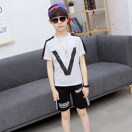 Casual Korea Sporty Boy Set V, White - BOY 0425