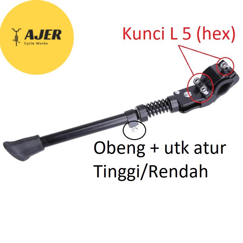Standar samping sepeda jepit Seli MTB Roadbike Touring Hybrid jagang Adjustable