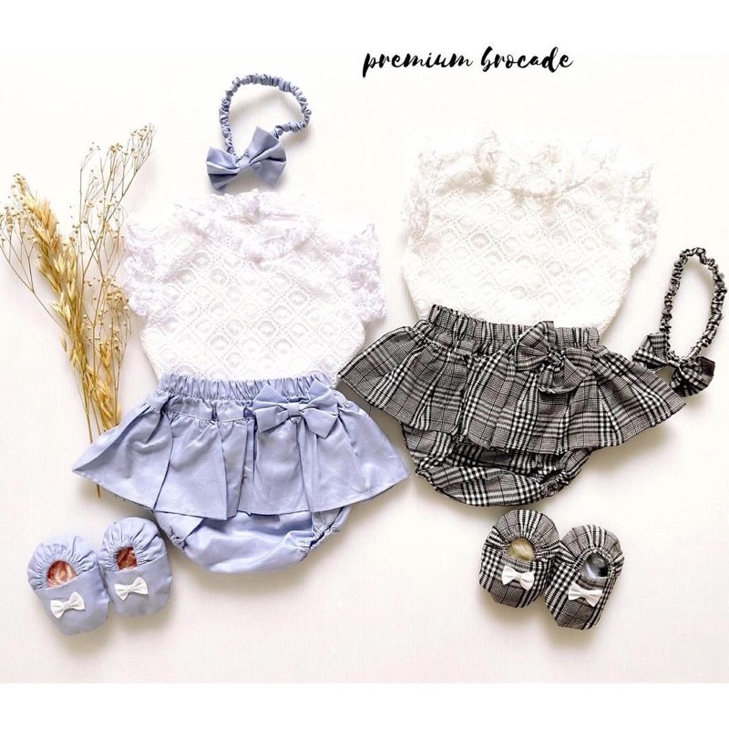 A007 Brielle set baju bayi perempuan jumpsuit anak perempuan